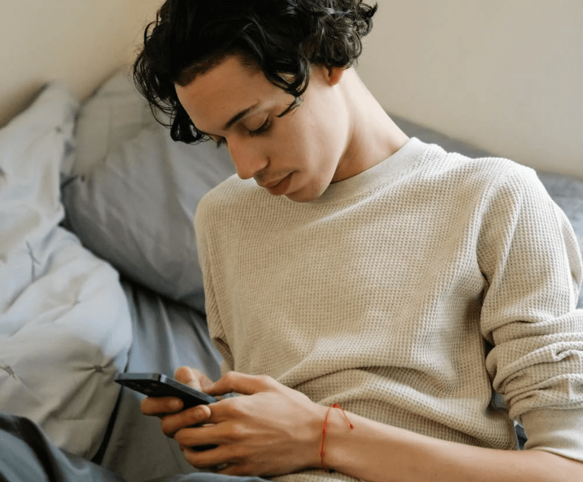 Person receiving telehealth care at home